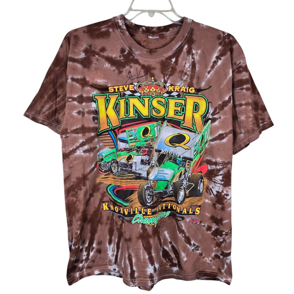 Steve Kraig Kinser Signed Knoxville Nationals Champions Tie Dye T-Shirt 2006 XL